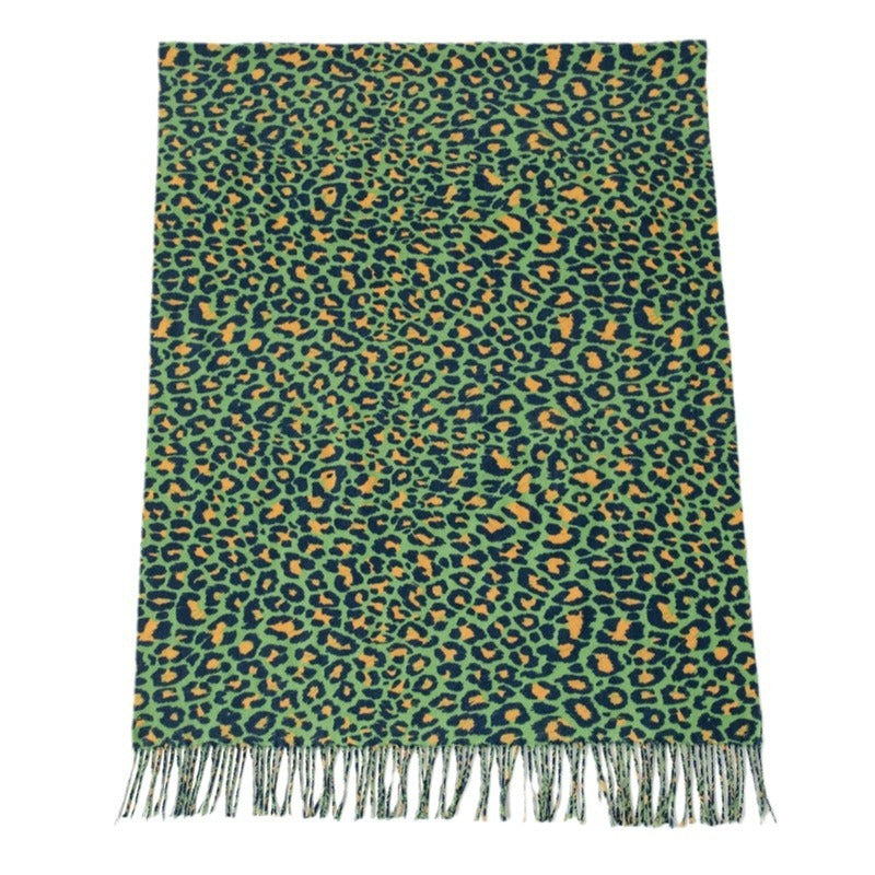 Dames sjaal met luipaardprint – Warm polyester – Retro Europees design
