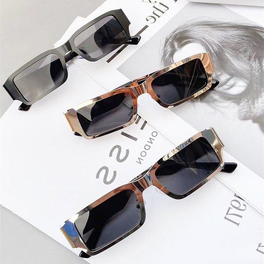 UrbanGlance Vierkante Zonnebril Metaal Unisex - Zwart/Goud/Zilver/Rood UV400