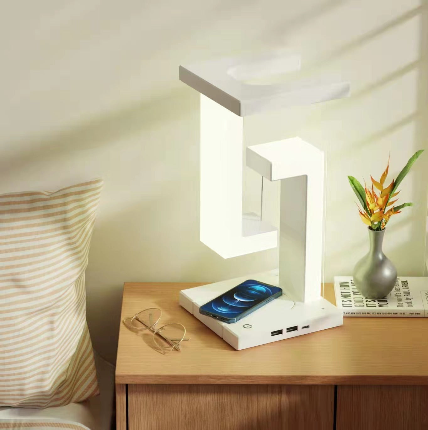 Draadloze Oplaadbare Tafellamp - Magnetische Zwevende LED - Modern Design