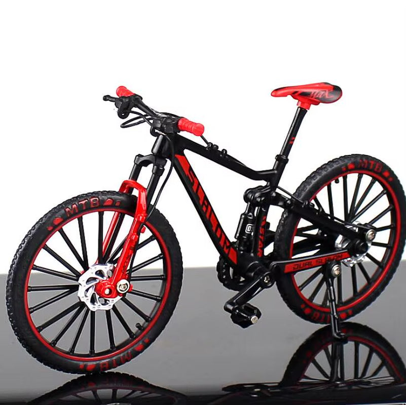 1:10 Mini Finger Mountain Bike Diecast Model Alloy Bicycle Simulation Collection Die Casting Racing Metal Bike Toys for Boy