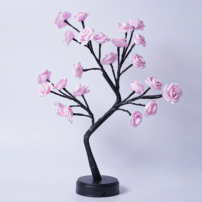 Tafellamp Bloemenboom Rozen LED USB - Sfeerverlichting Decoratie - Kleurrijk