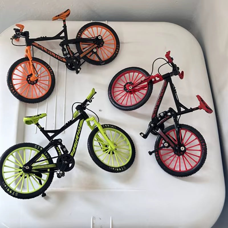 1:10 Mini Finger Mountain Bike Diecast Model Alloy Bicycle Simulation Collection Die Casting Racing Metal Bike Toys for Boy