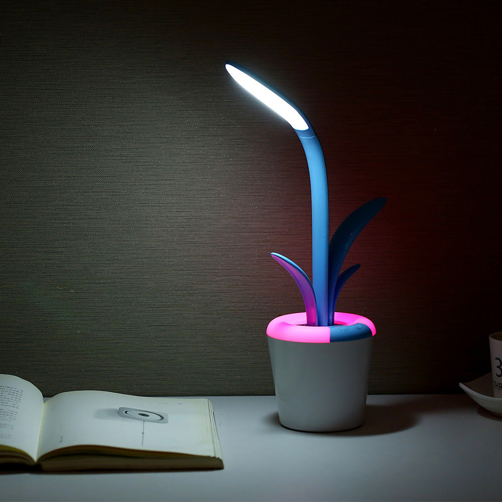 LED Bureaulamp Plantvorm - Oplaadbaar - USB - Dimbaar - Nachtlampje