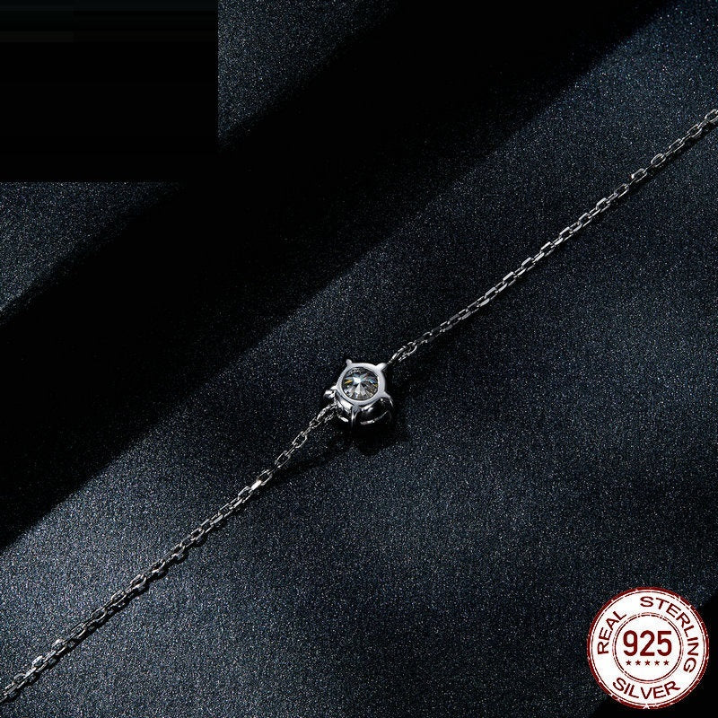 Dames Armband Zilver 925 met Moissaniet - Luxe Klauwzetting - Elegant Design