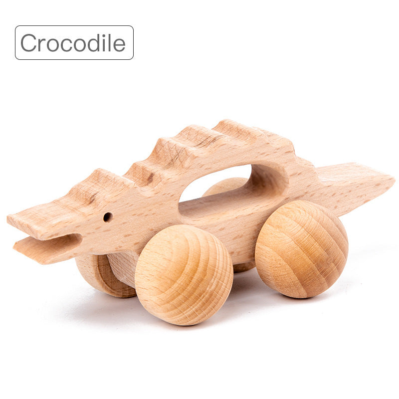 Houten Dieren Speelgoed - Educatief Grijpspeelgoed voor Peuters - Naturel Hout