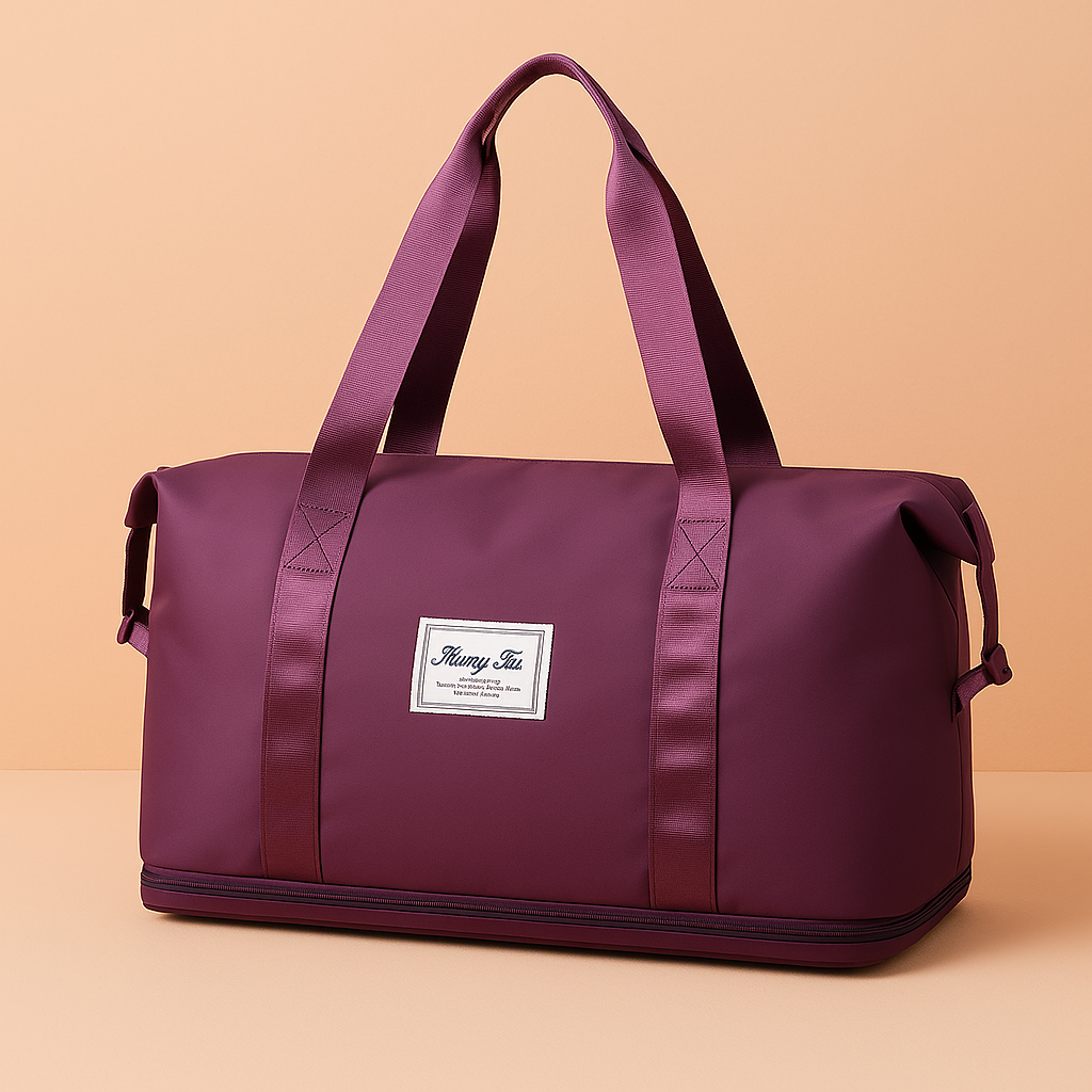 Waterdichte Reistas voor Dames – Grote Nylon Sport- Gymtas met Rits