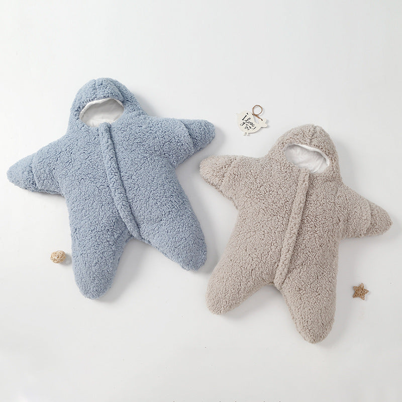 Stervormige baby slaapzak met capuchon – katoen/kasjmier – winter – 0-1 jaar