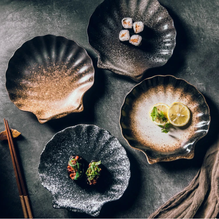 Schelpvormig Keramisch Dinerbord - Japanse Stijl