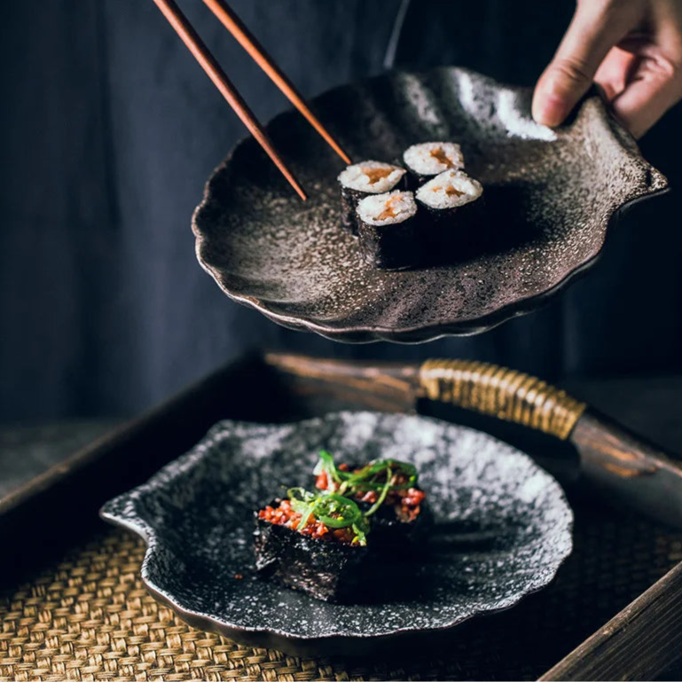 Schelpvormig Keramisch Dinerbord - Japanse Stijl