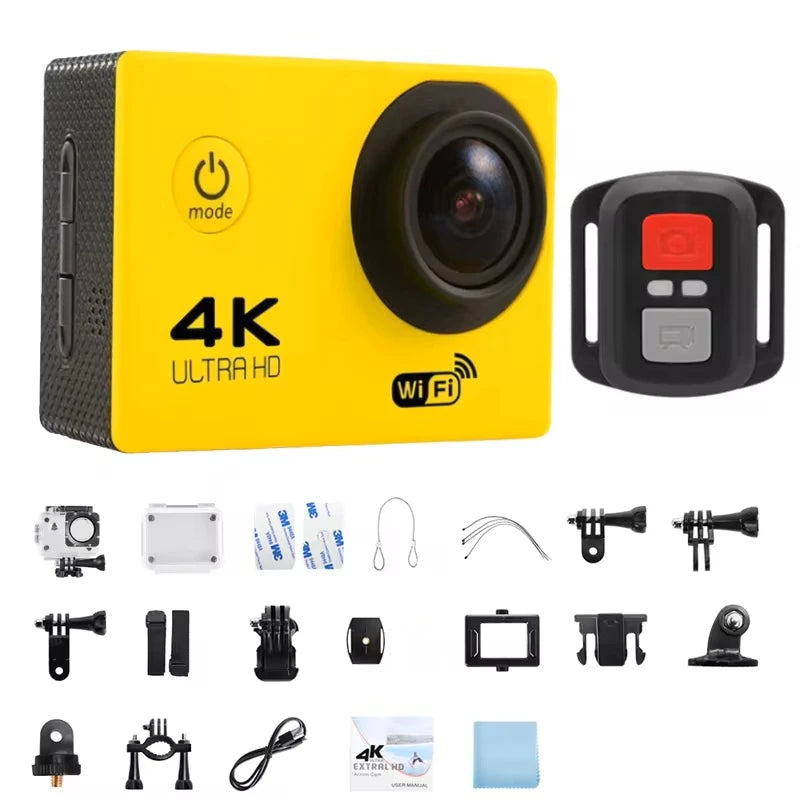 4K Actiecamera Waterdicht met WiFi en Afstandsbediening