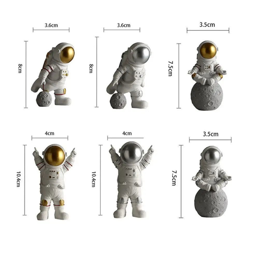 Astronauten Beeldje - Decoratieve Spaceman Maan Beelden