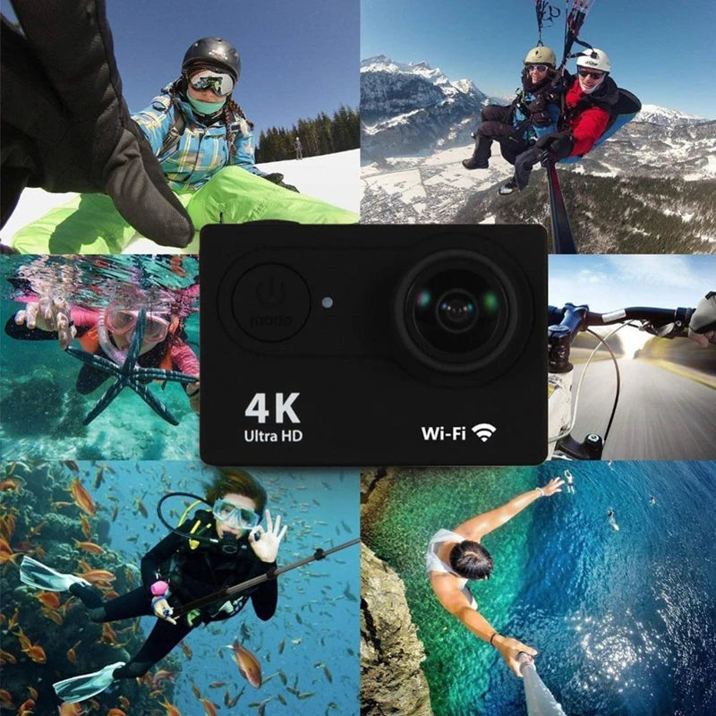 4K Actiecamera Waterdicht met WiFi en Afstandsbediening