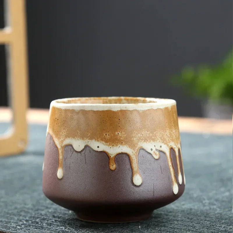 Retro koffiekopje - Japans stijl keramiek - 200ml - handgemaakt glazuur