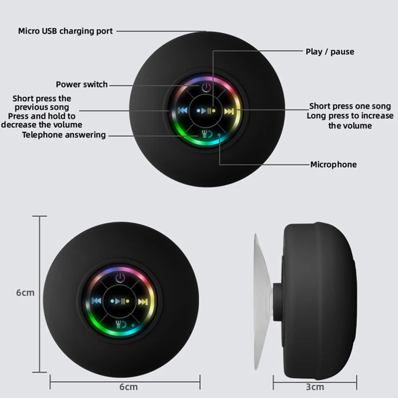 Mini Bluetooth Speaker Waterdicht met RGB-licht