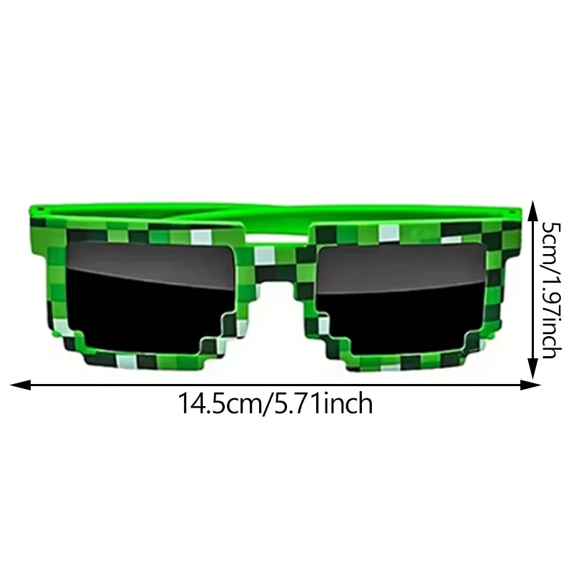 Pixel zonnebril retro vierkant - feest accessoire volwassenen & kinderen