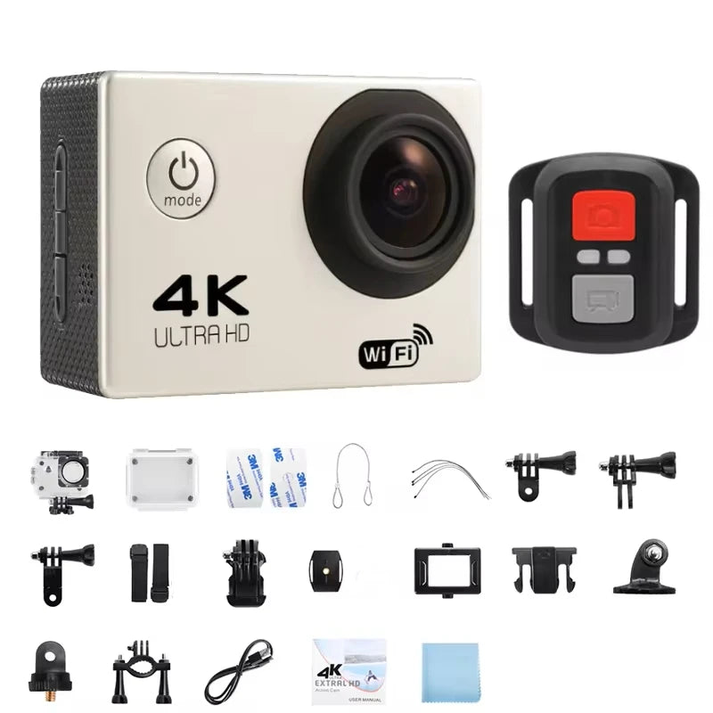 4K Actiecamera Waterdicht met WiFi en Afstandsbediening