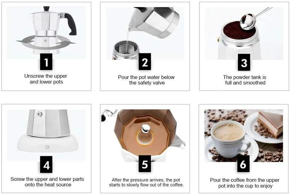 Aluminium Koffiekan Italiaans Moka Pot 0.6L