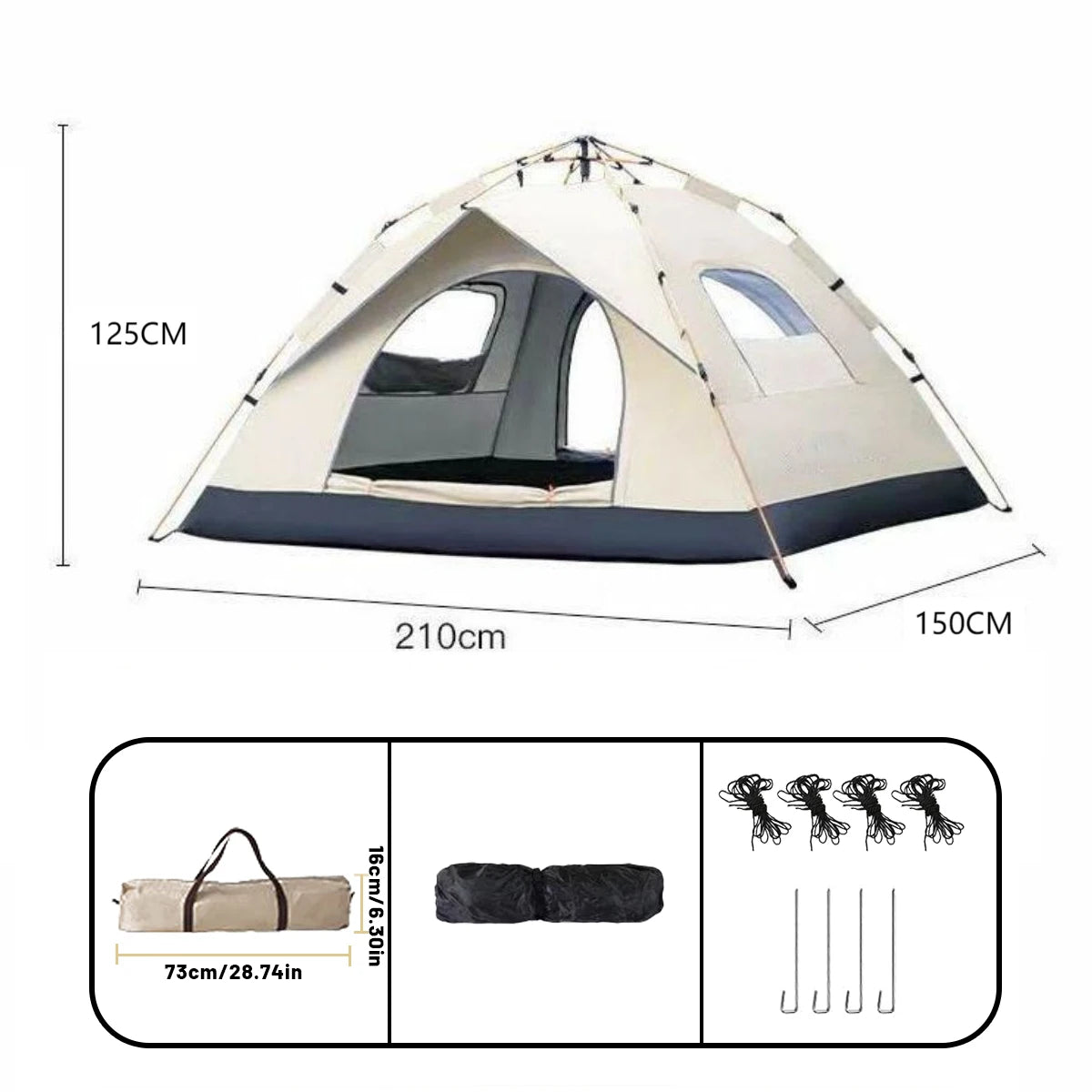 Outdoor Tent - Snel op te zetten voor Buitengebruik - 4 personen