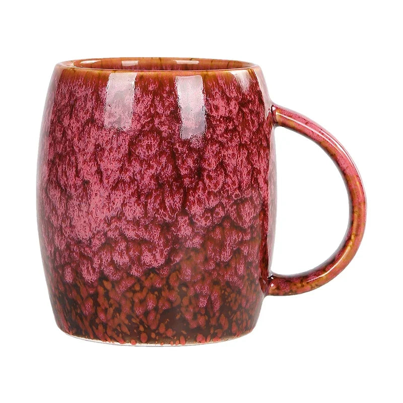 Grote Keramische Koffiemok - Japans Design, Uniek Retro Patroon - Mok 500ml