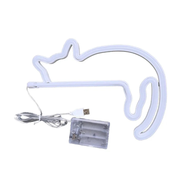 Neon Kattenlamp Decoratie USB LED – Sfeerlicht voor Kamer of Feest