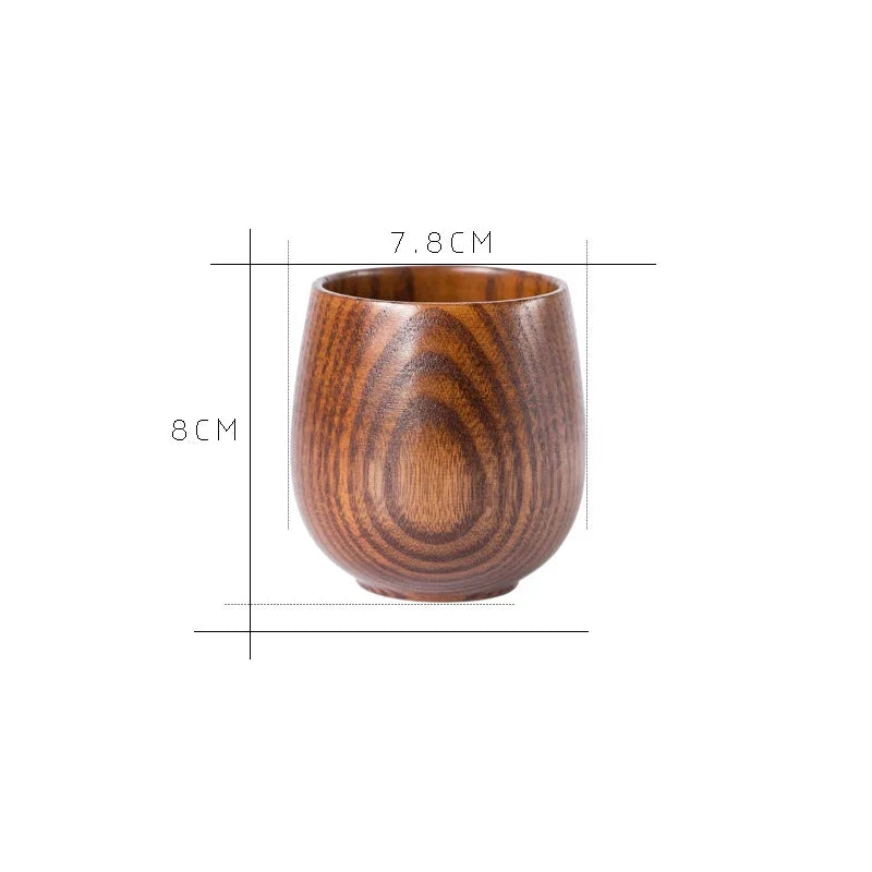 Japanse Houten Mok - Vintage Stijl - Natuurlijk Hout - 200ml