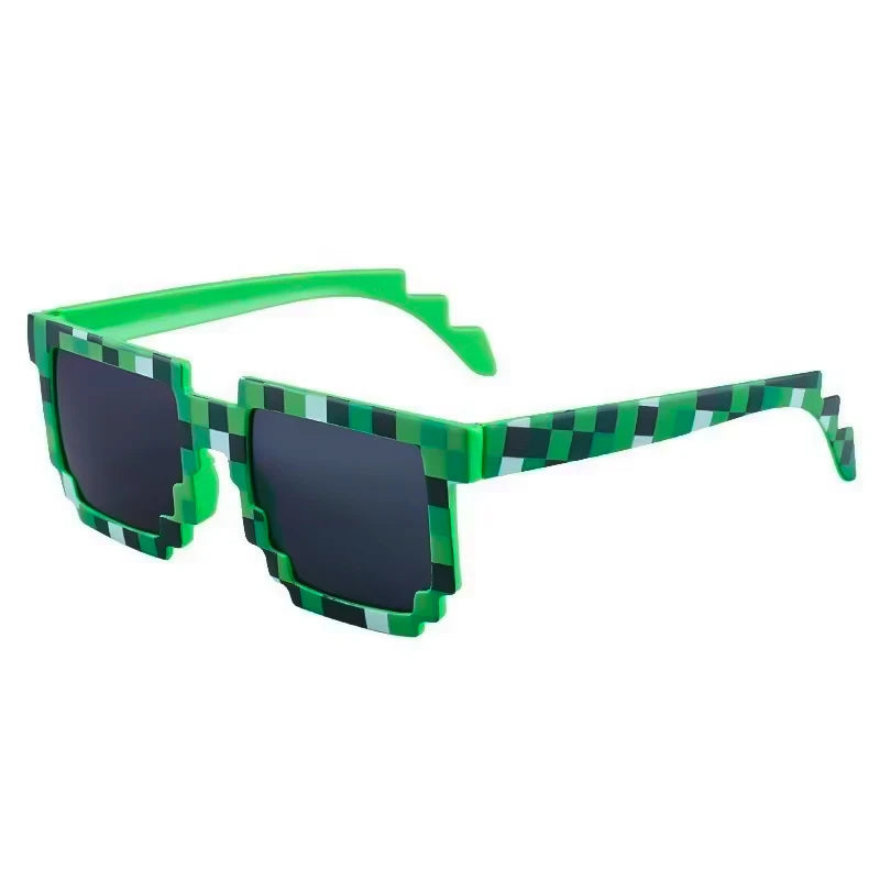 Pixel zonnebril retro vierkant - feest accessoire volwassenen & kinderen