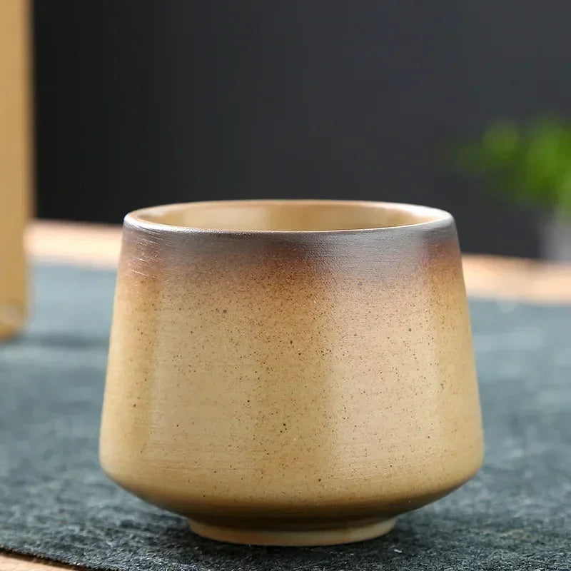 Retro koffiekopje - Japans stijl keramiek - 200ml - handgemaakt glazuur