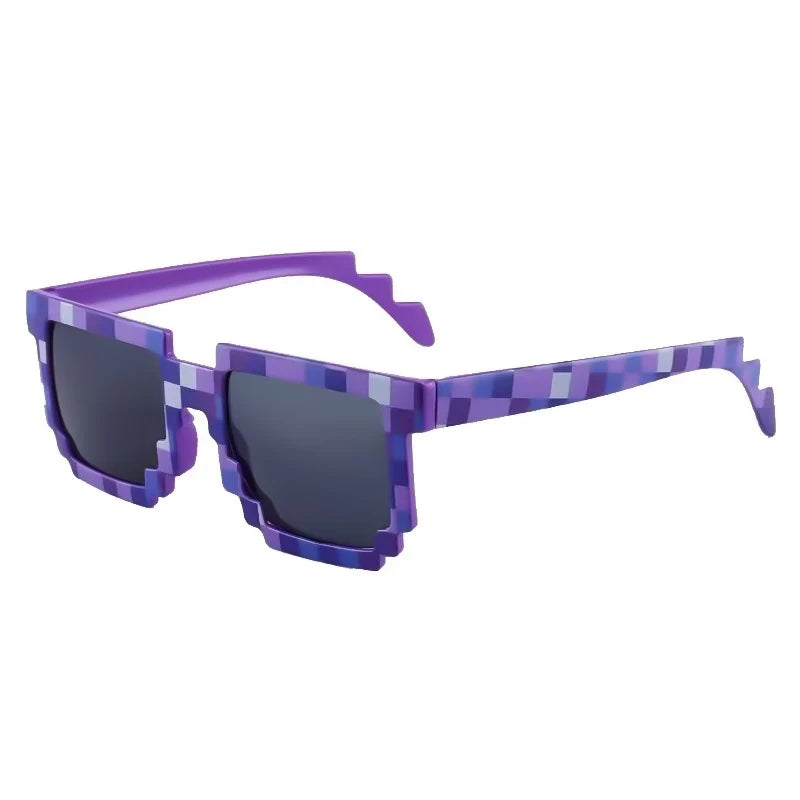 Pixel zonnebril retro vierkant - feest accessoire volwassenen & kinderen
