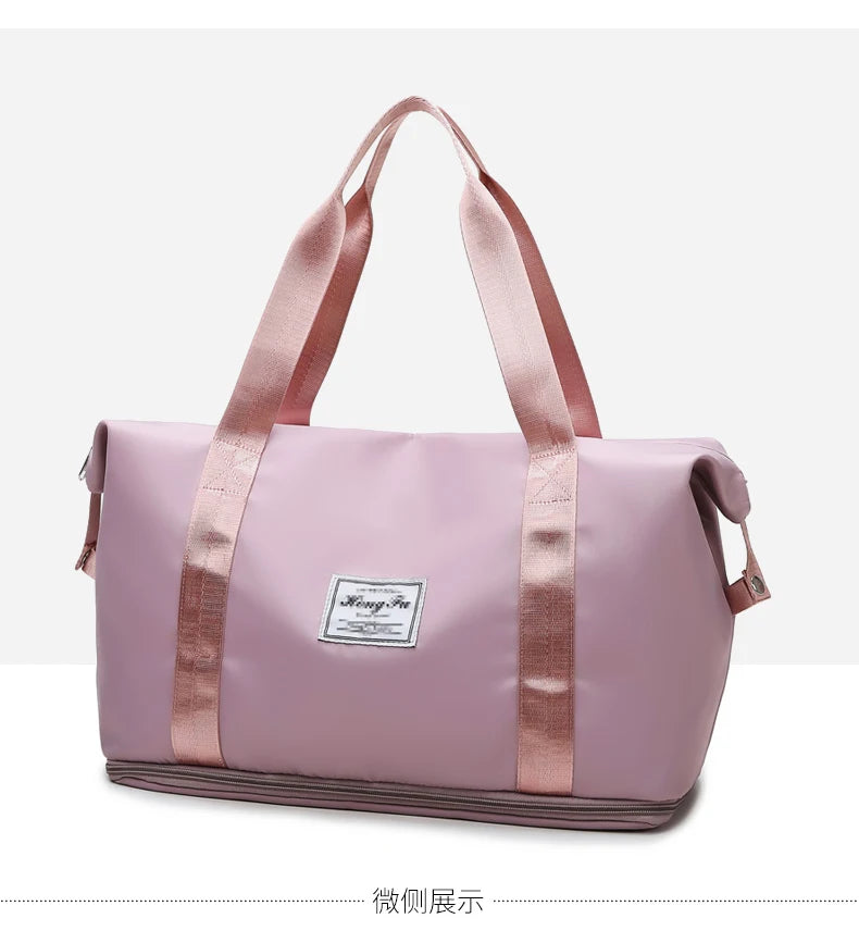 Waterdichte Reistas voor Dames – Grote Nylon Sport- Gymtas met Rits