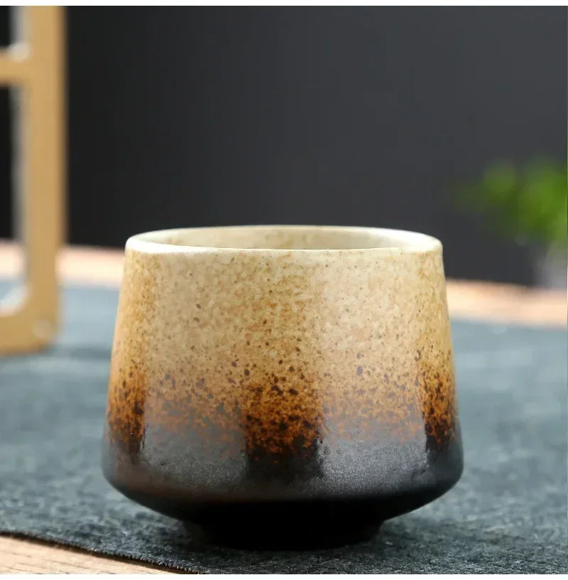 Retro koffiekopje - Japans stijl keramiek - 200ml - handgemaakt glazuur