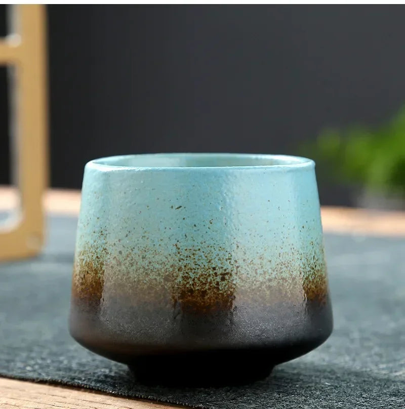 Retro koffiekopje - Japans stijl keramiek - 200ml - handgemaakt glazuur