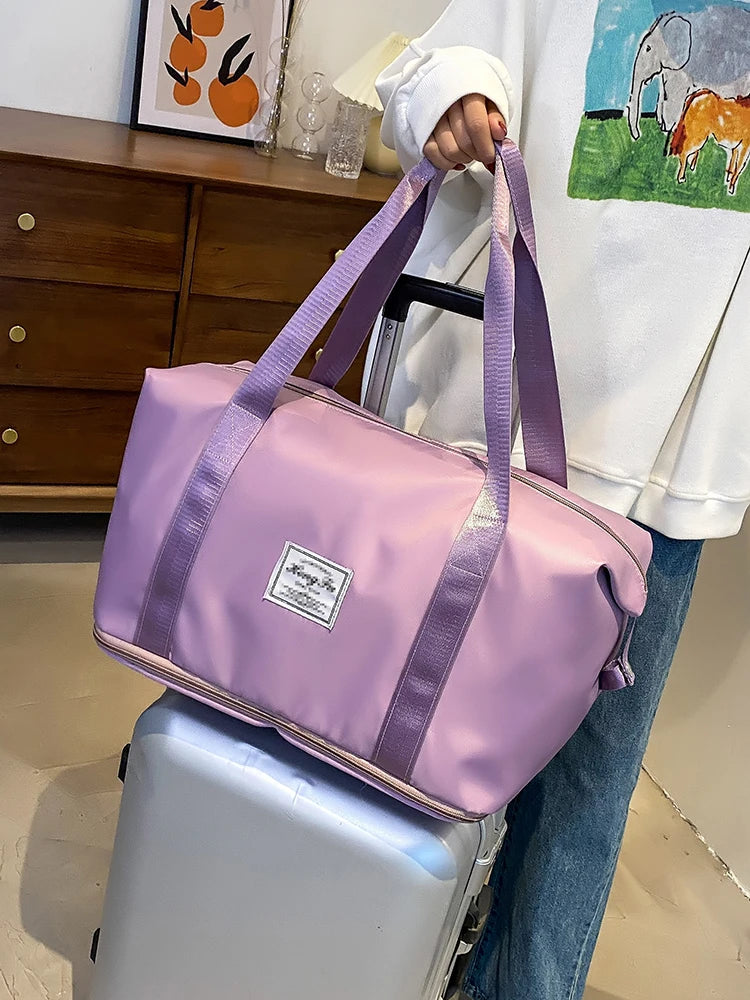 Waterdichte Reistas voor Dames – Grote Nylon Sport- Gymtas met Rits