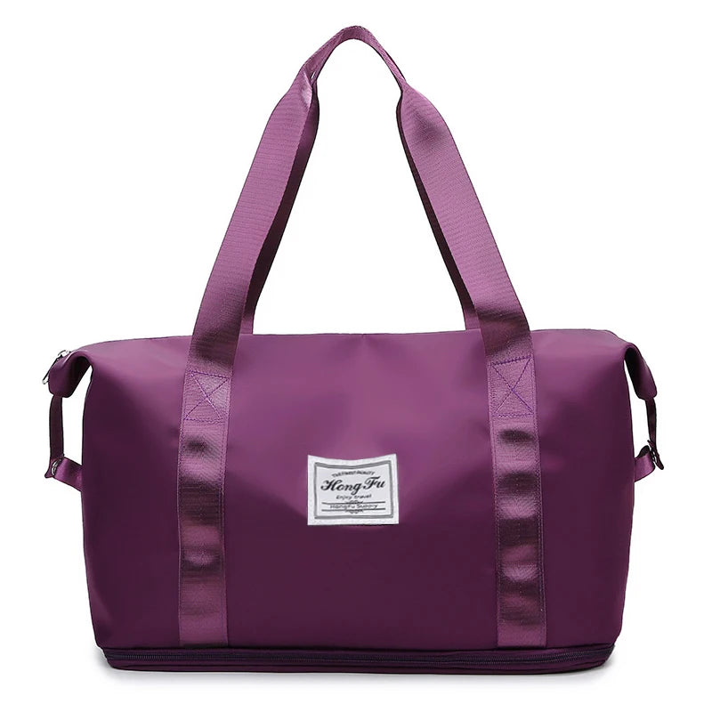 Waterdichte Reistas voor Dames – Grote Nylon Sport- Gymtas met Rits