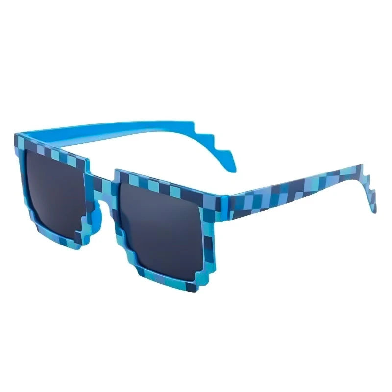 Pixel zonnebril retro vierkant - feest accessoire volwassenen & kinderen
