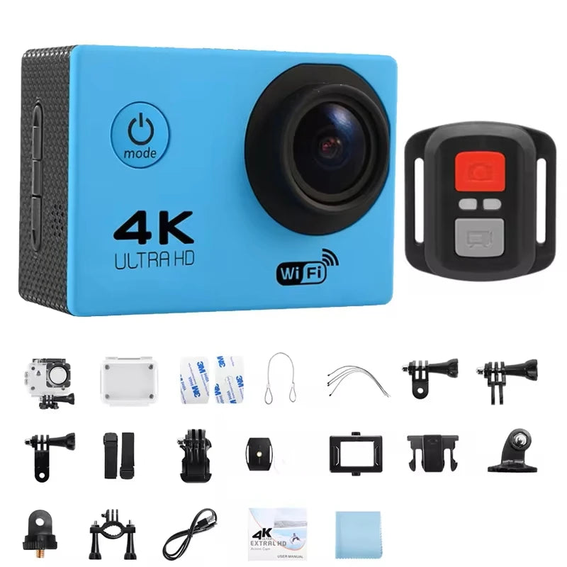 4K Actiecamera Waterdicht met WiFi en Afstandsbediening