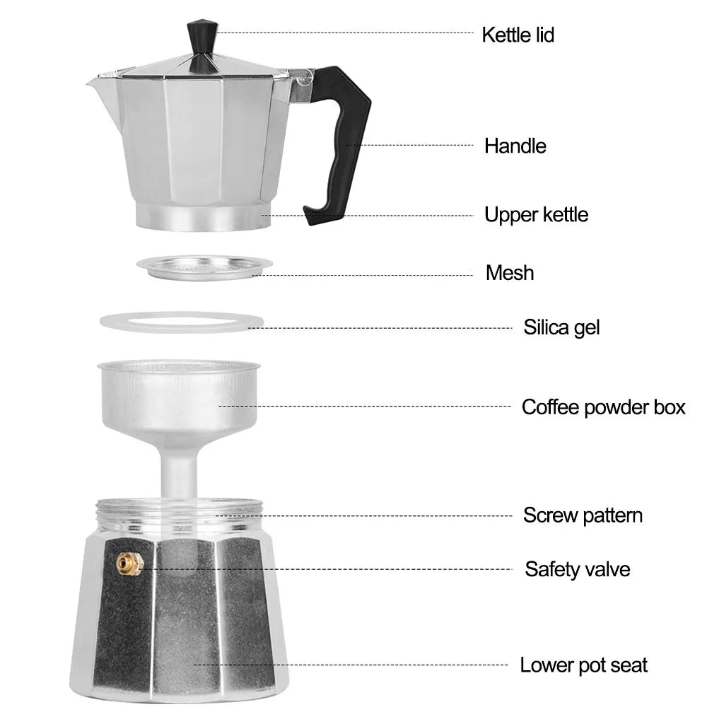 Aluminium Koffiekan Italiaans Moka Pot 0.6L
