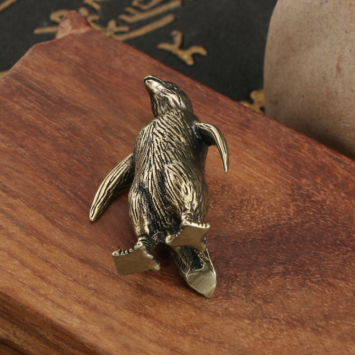 Keizerpinguïn Beeldje in Bronskleurig Koper – Metalen Dieren Decoratie 5cm
