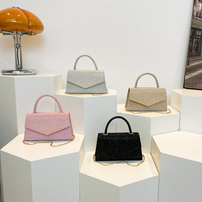 AMALIA | Dames handtas kleine vierkante tas met diamant-look – luxe