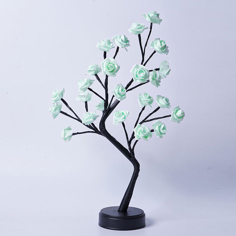 Tafellamp Bloemenboom Rozen LED USB - Sfeerverlichting Decoratie - Kleurrijk