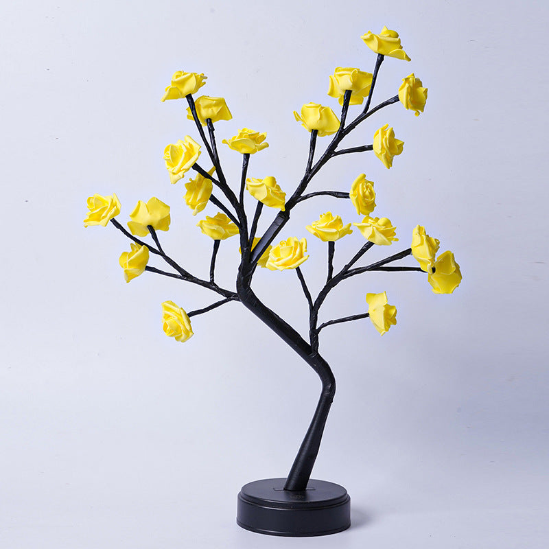 Tafellamp Bloemenboom Rozen LED USB - Sfeerverlichting Decoratie - Kleurrijk