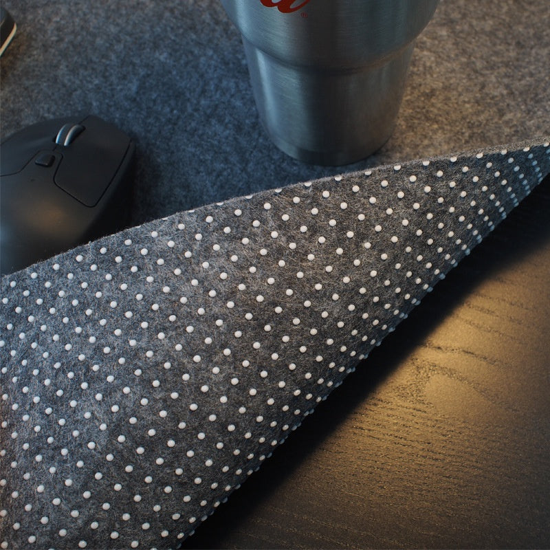 Handige antislip bureaumat vilt 80x40cm - donkergrijs/lichtgrijs