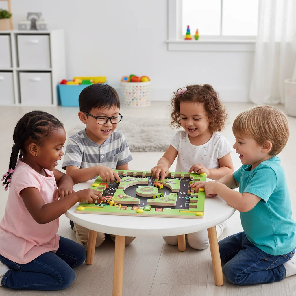 MagnaMaze – Montessoribord Kleuren & Cijfers Groen/Zandkleur
