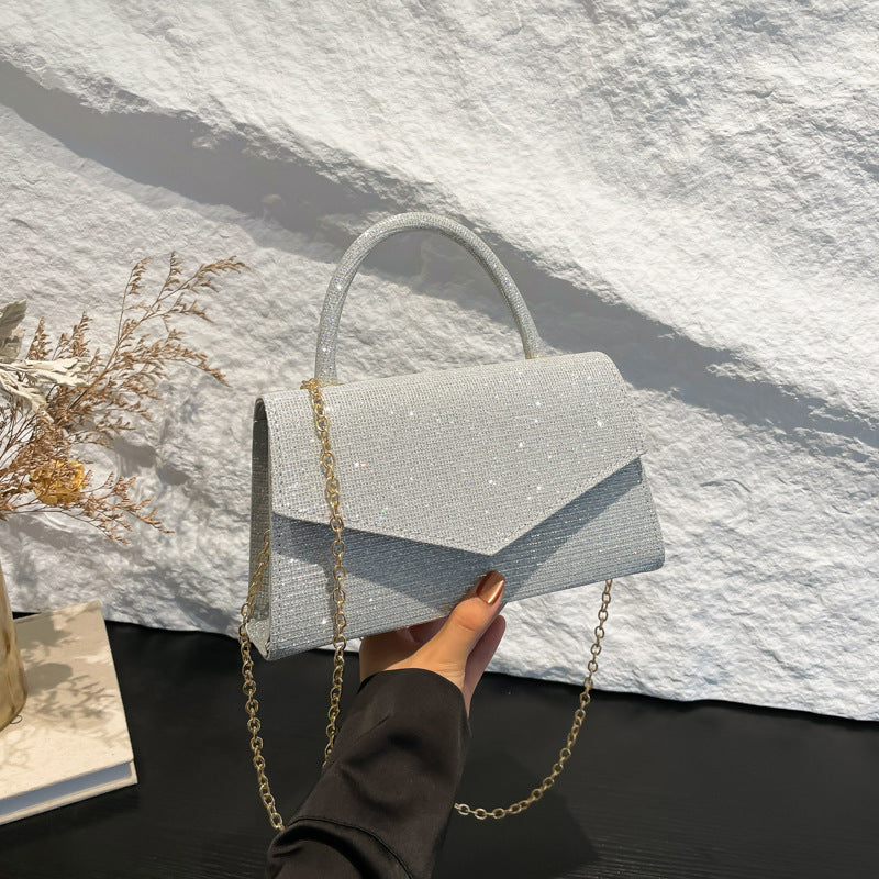 AMALIA | Dames handtas kleine vierkante tas met diamant-look – luxe