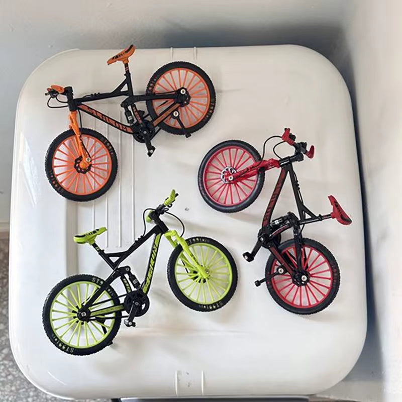 1:10 Mini Finger Mountain Bike Diecast Model Alloy Bicycle Simulation Collection Die Casting Racing Metal Bike Toys for Boy