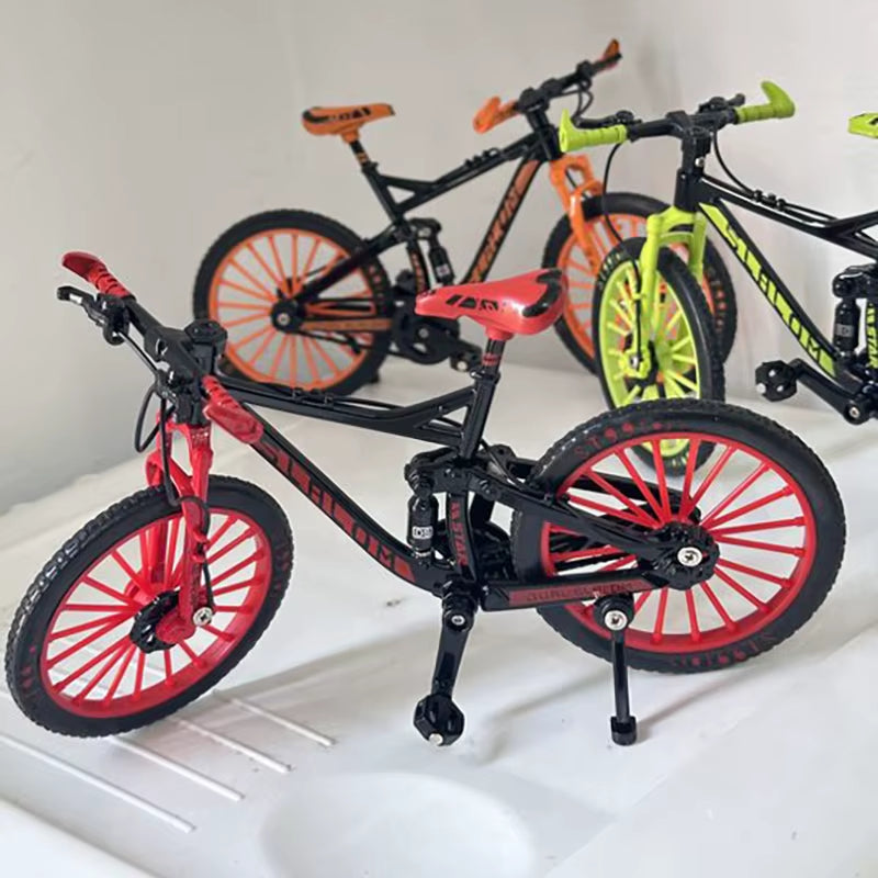 1:10 Mini Finger Mountain Bike Diecast Model Alloy Bicycle Simulation Collection Die Casting Racing Metal Bike Toys for Boy