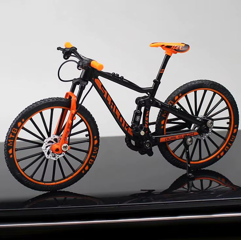 1:10 Mini Finger Mountain Bike Diecast Model Alloy Bicycle Simulation Collection Die Casting Racing Metal Bike Toys for Boy