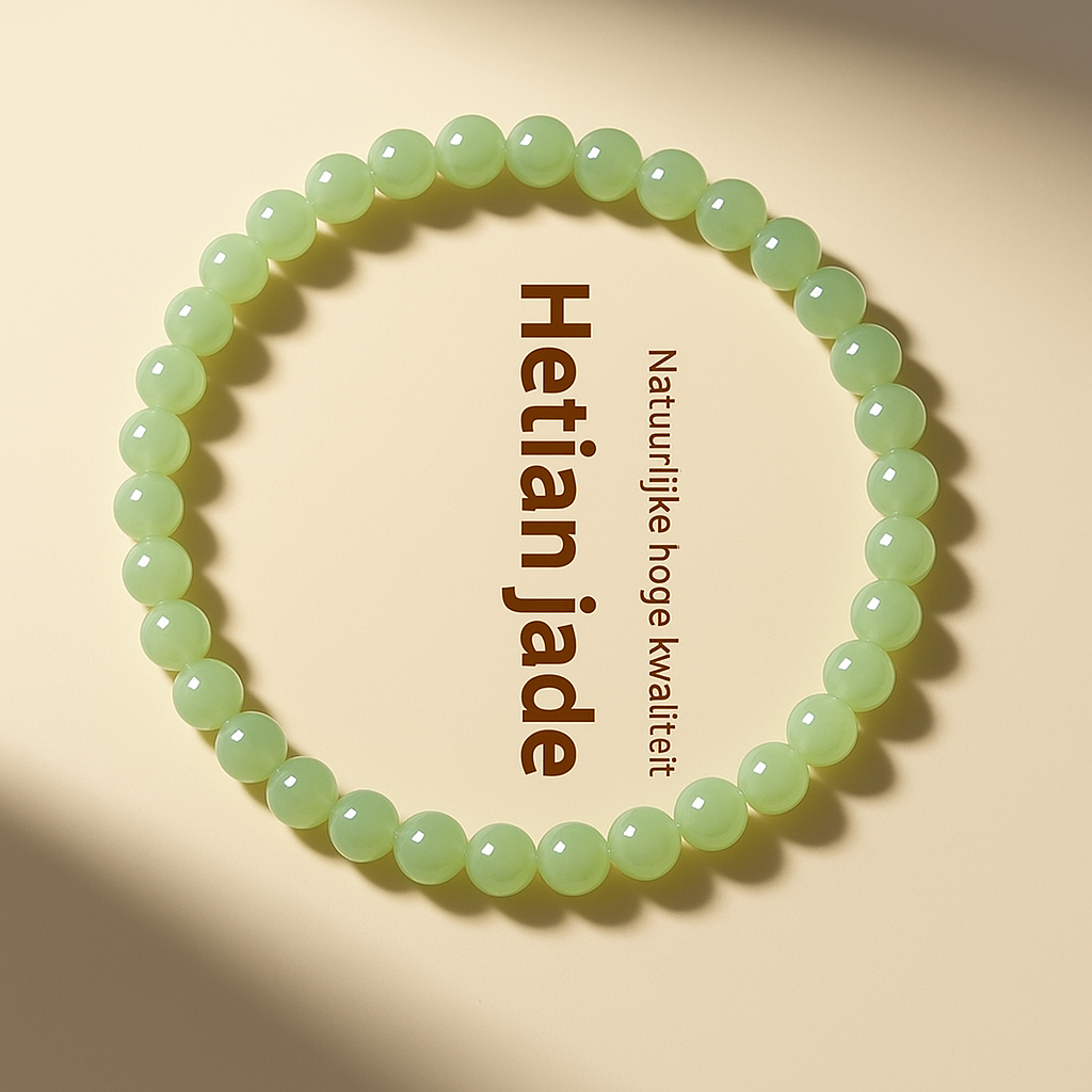 Dames Armband van Natuurlijke Hetian Jade – Helder Watergroen of Wit – 4mm/6mm Kralen