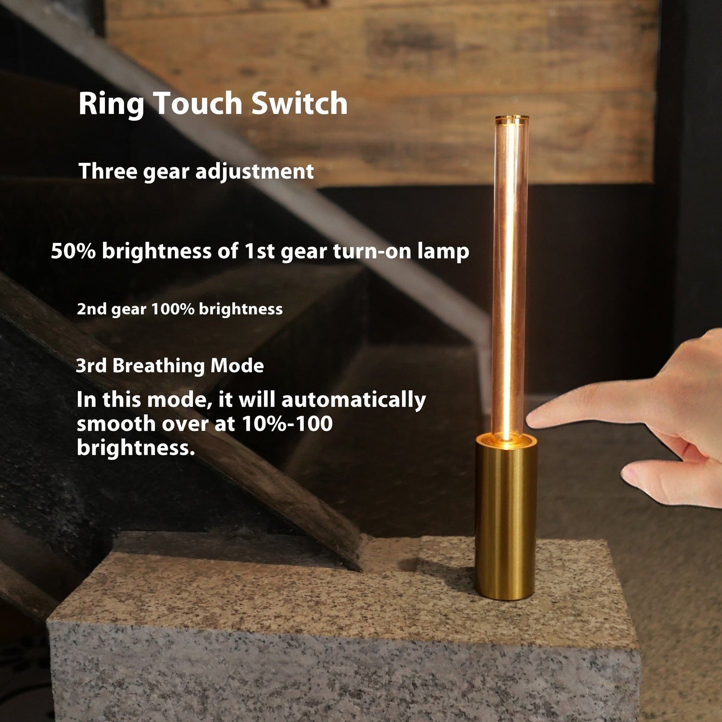 LightBeam - Dimbare Ambiance Nachtlamp - Oplaadbare Sfeerverlichting met Touchbediening