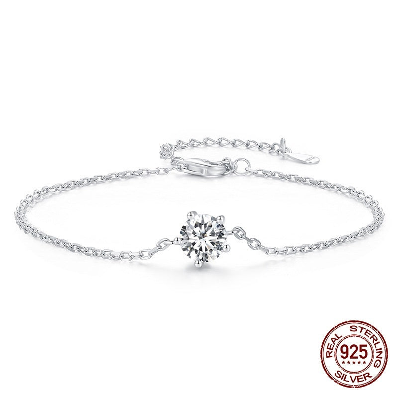 Dames Armband Zilver 925 met Moissaniet - Luxe Klauwzetting - Elegant Design