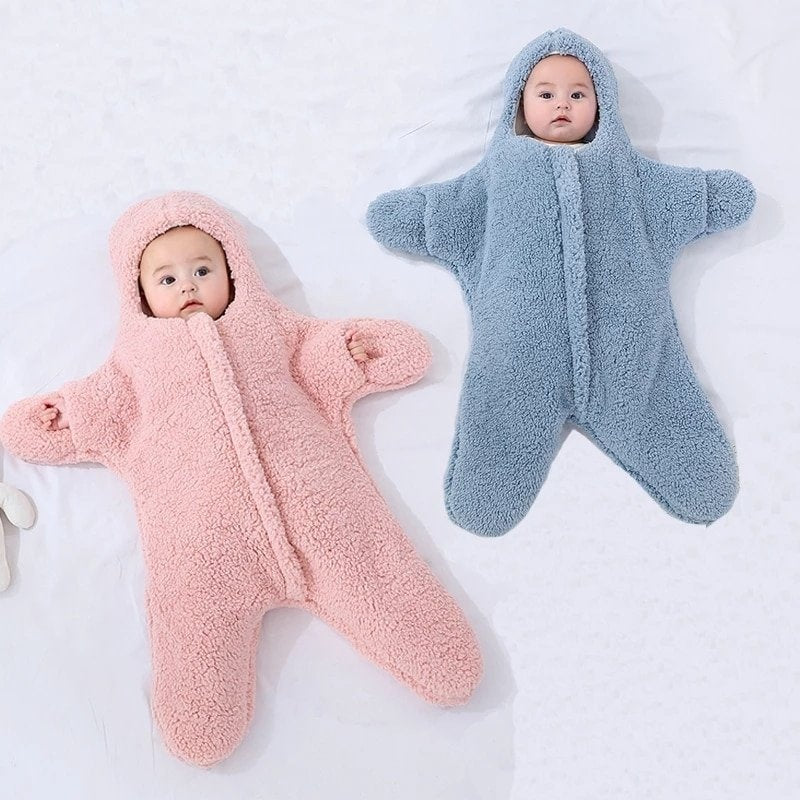 Stervormige baby slaapzak met capuchon – katoen/kasjmier – winter – 0-1 jaar
